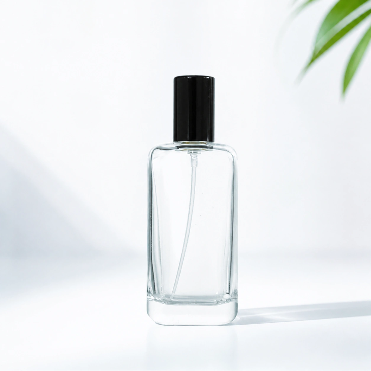 100ml Rectangular Clear Glass Perfume Bottle with Aluminium Cap