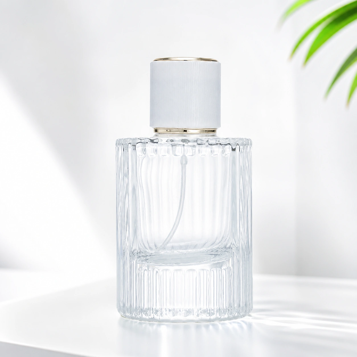 100ml Round Ribbed Glass Perfume Bottle