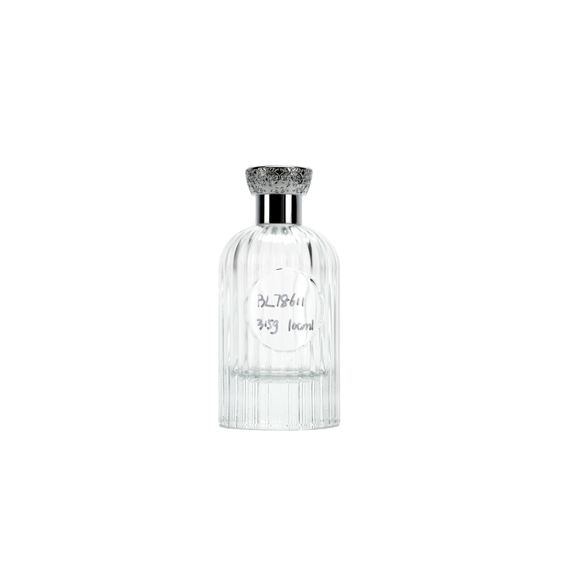 100ml Clear Ribbed Glass Perfume Bottle