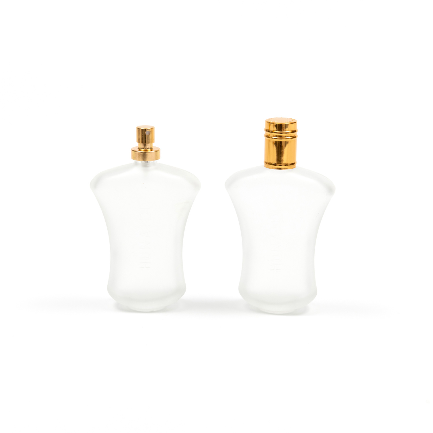 100ml Clear and Frosted Curved Glass Perfume Bottle